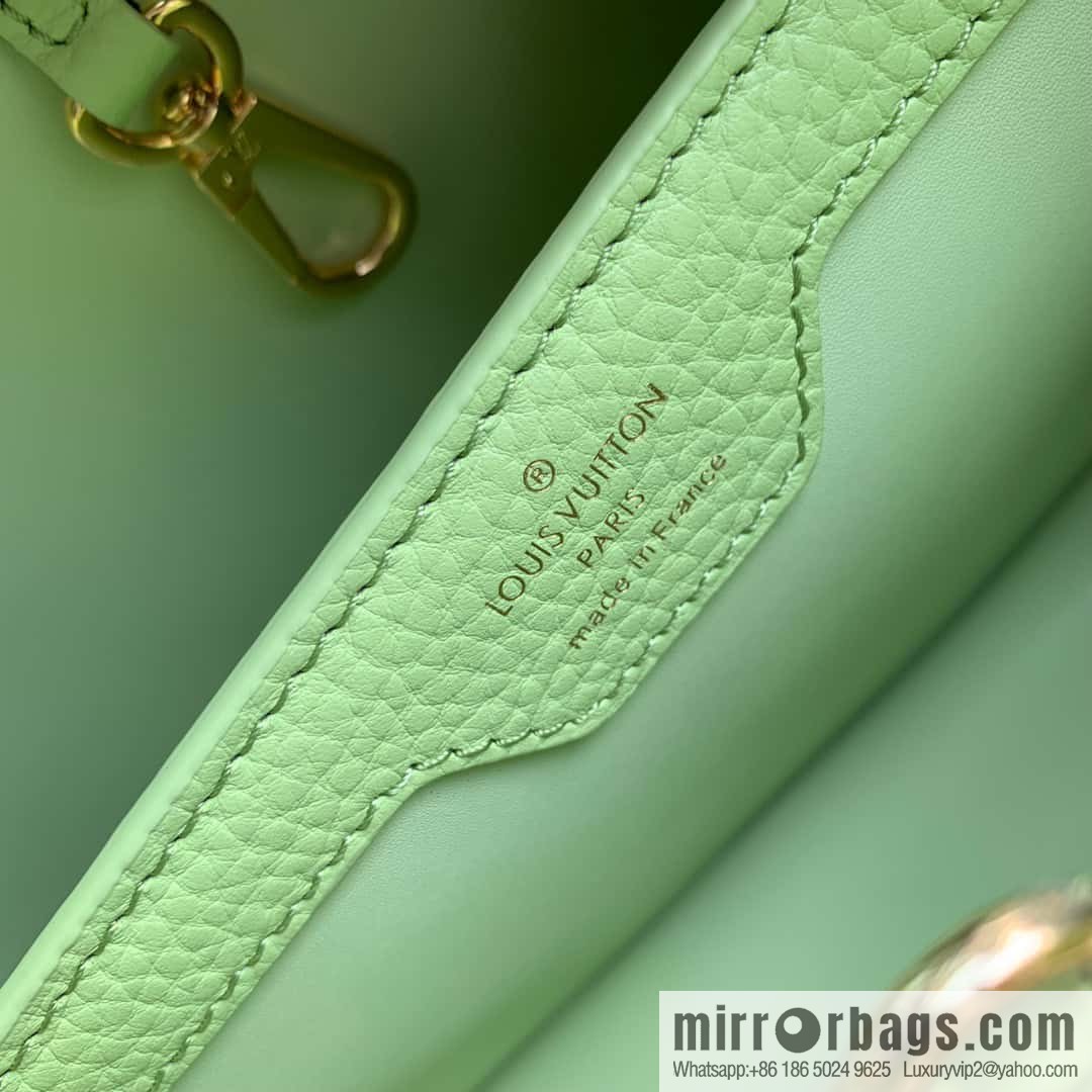 M21689 green with white M22055 CAPUCINES medium handbag
