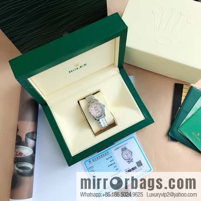 ROLEX-Rolex Diary Women's Natural Diamond Watch with Swiss ETA-2671 Movement