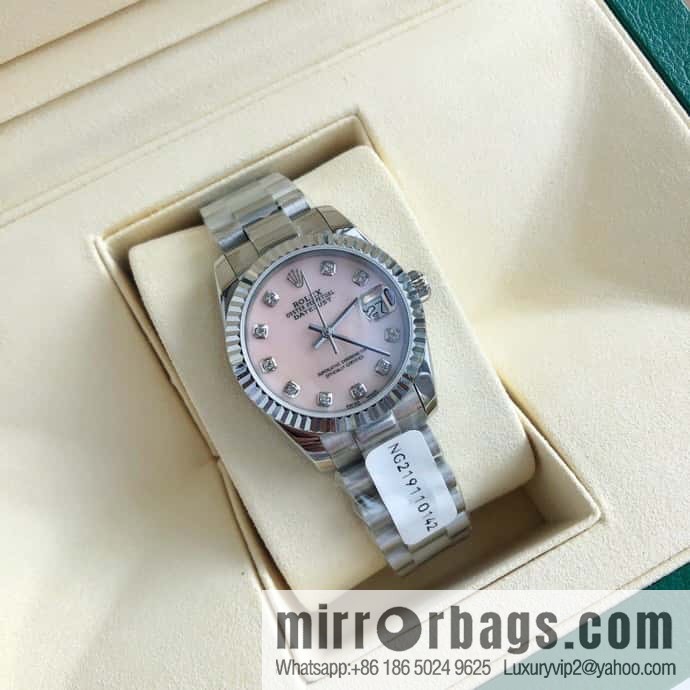ROLEX-Rolex Diary Women's Natural Diamond Watch with Swiss ETA-2671 Movement