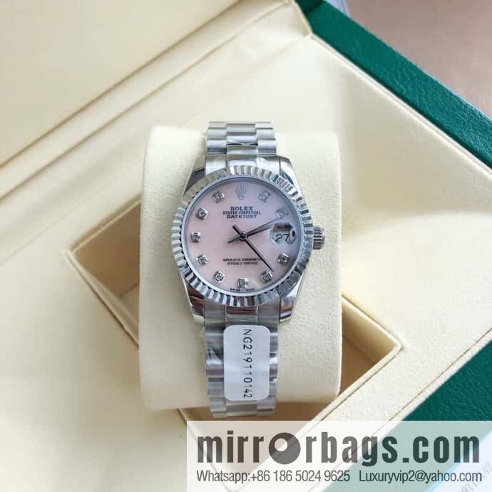 ROLEX-Rolex Diary Women's Natural Diamond Watch with Swiss ETA-2671 Movement