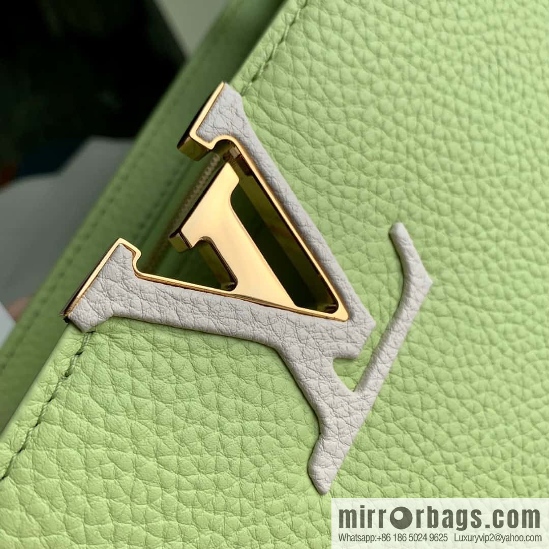M21689 green with white M22055 CAPUCINES BB handbag