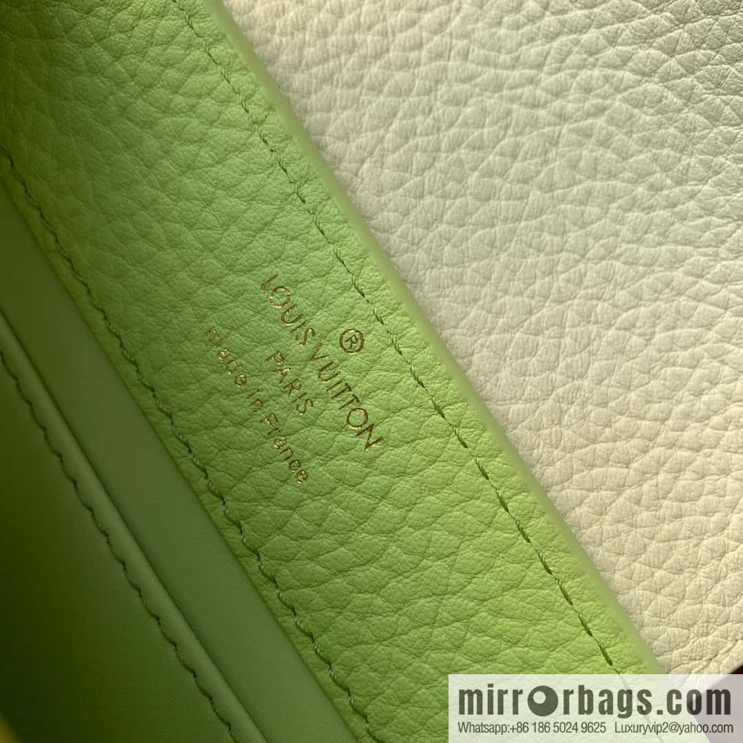 M21689 green with white M22055 CAPUCINES BB handbag