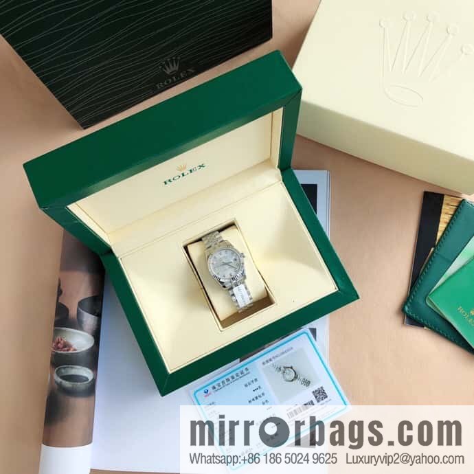 ROLEX-Rolex Diary Women's Natural Diamond Watch with Swiss ETA-2671 Movement