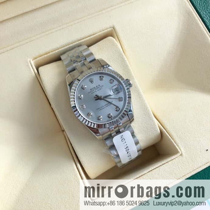 ROLEX-Rolex Diary Women's Natural Diamond Watch with Swiss ETA-2671 Movement