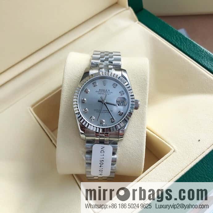 ROLEX-Rolex Diary Women's Natural Diamond Watch with Swiss ETA-2671 Movement