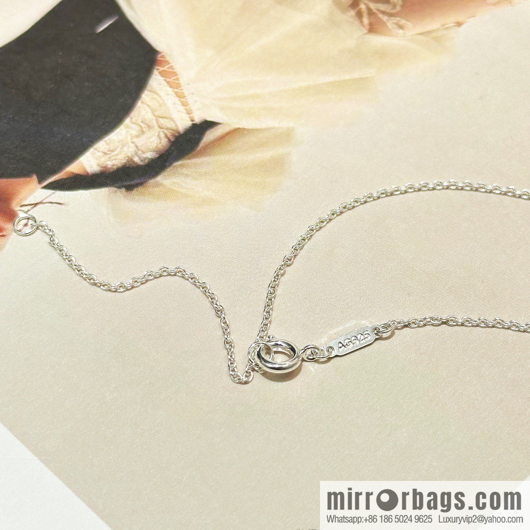☀Tiffany & Co. Tiffany LOVE Letter Blue Love Peach Heart Necklace