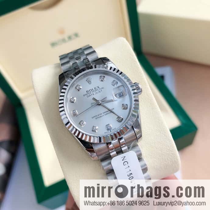ROLEX-Rolex Diary Women's Natural Diamond Watch with Swiss ETA-2671 Movement