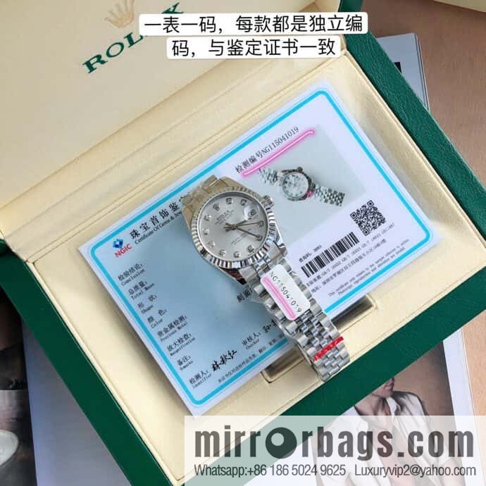ROLEX-Rolex Diary Women's Natural Diamond Watch with Swiss ETA-2671 Movement