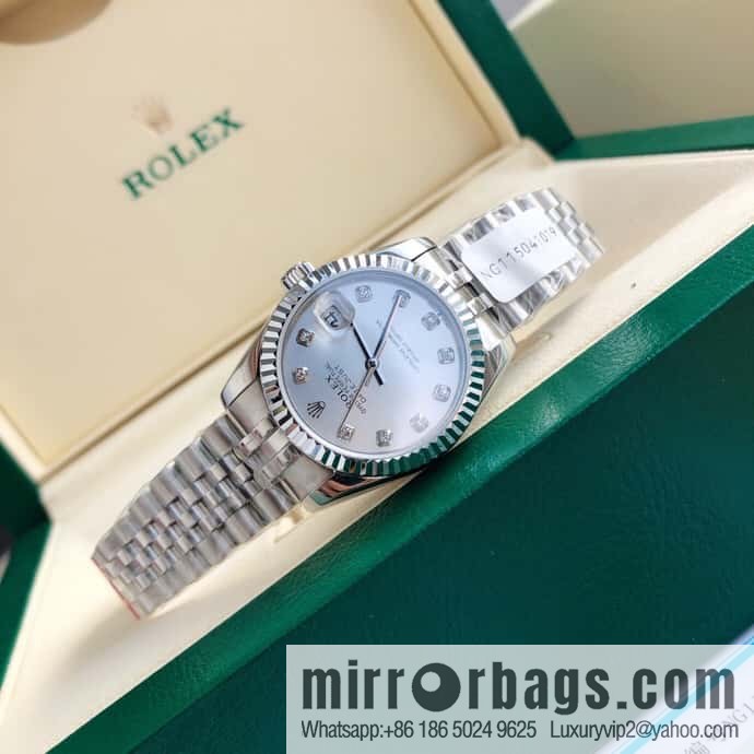 ROLEX-Rolex Diary Women's Natural Diamond Watch with Swiss ETA-2671 Movement