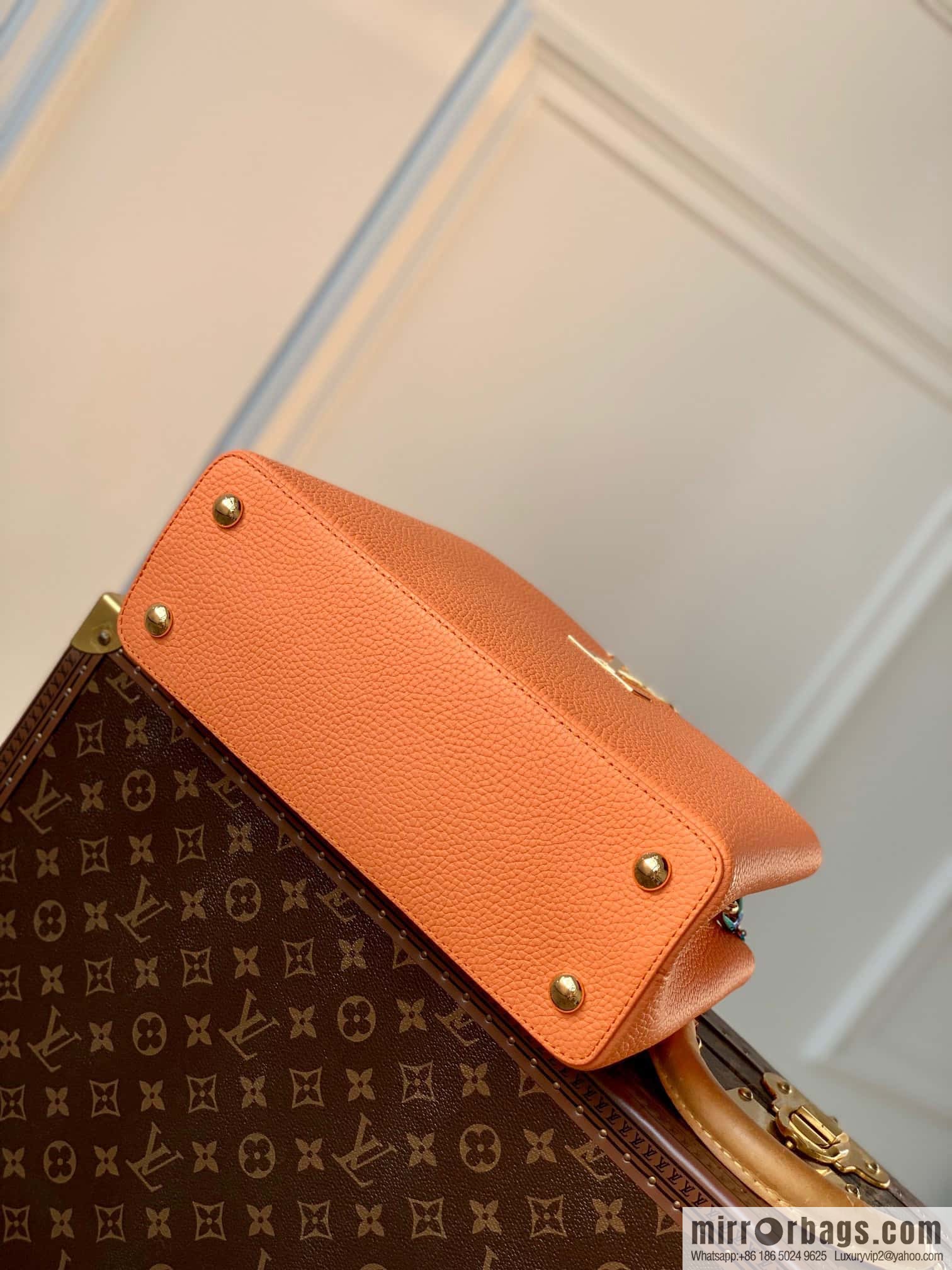 M22055 Coral Orange Capucines Medium Handbag