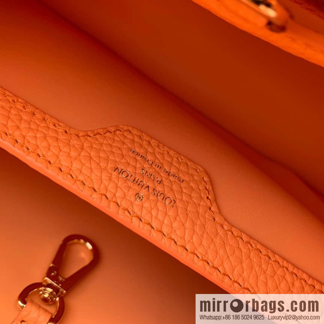 M22055 Coral Orange Capucines Medium Handbag