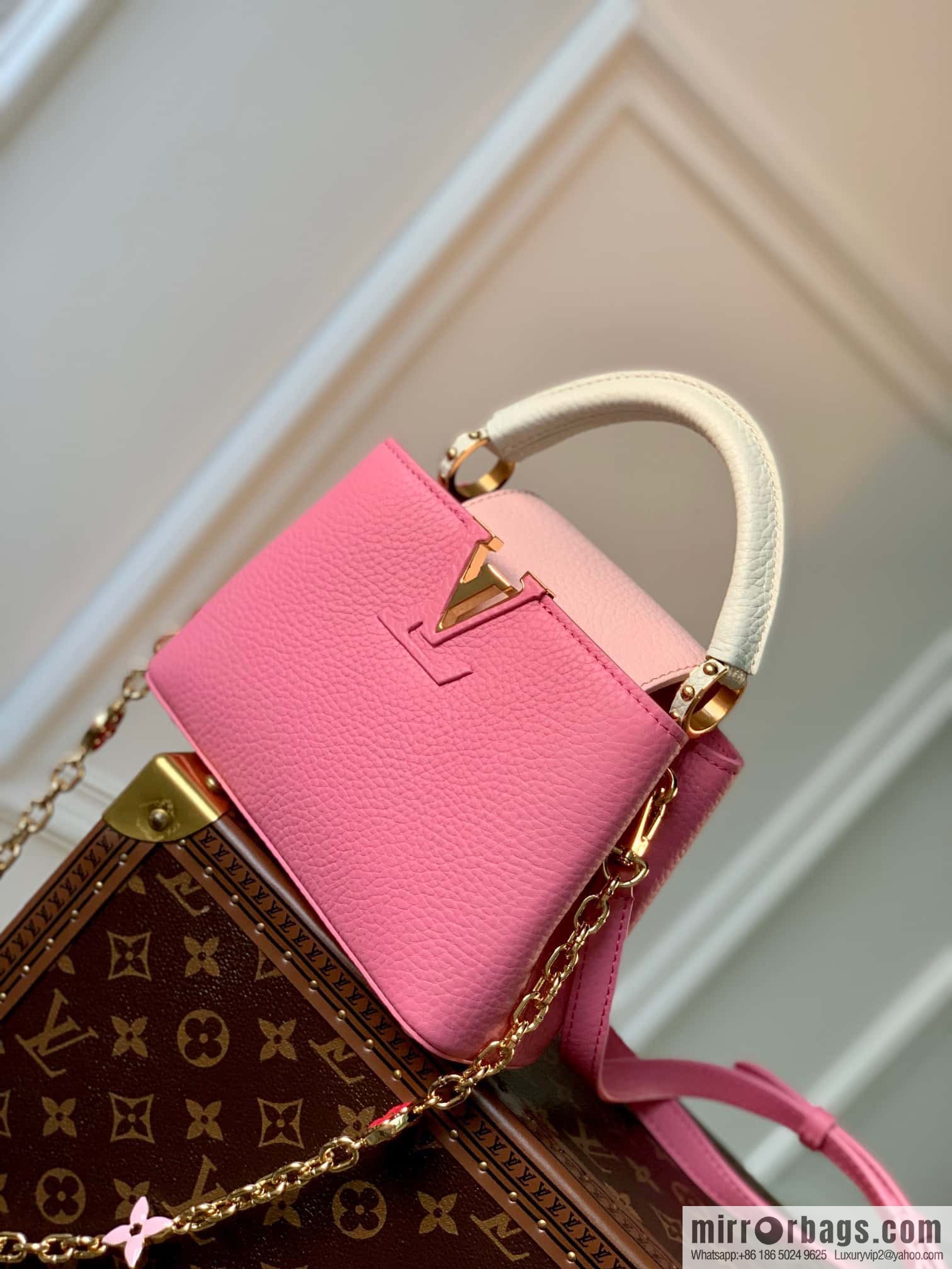 M22375 pink Capucines mini handbag