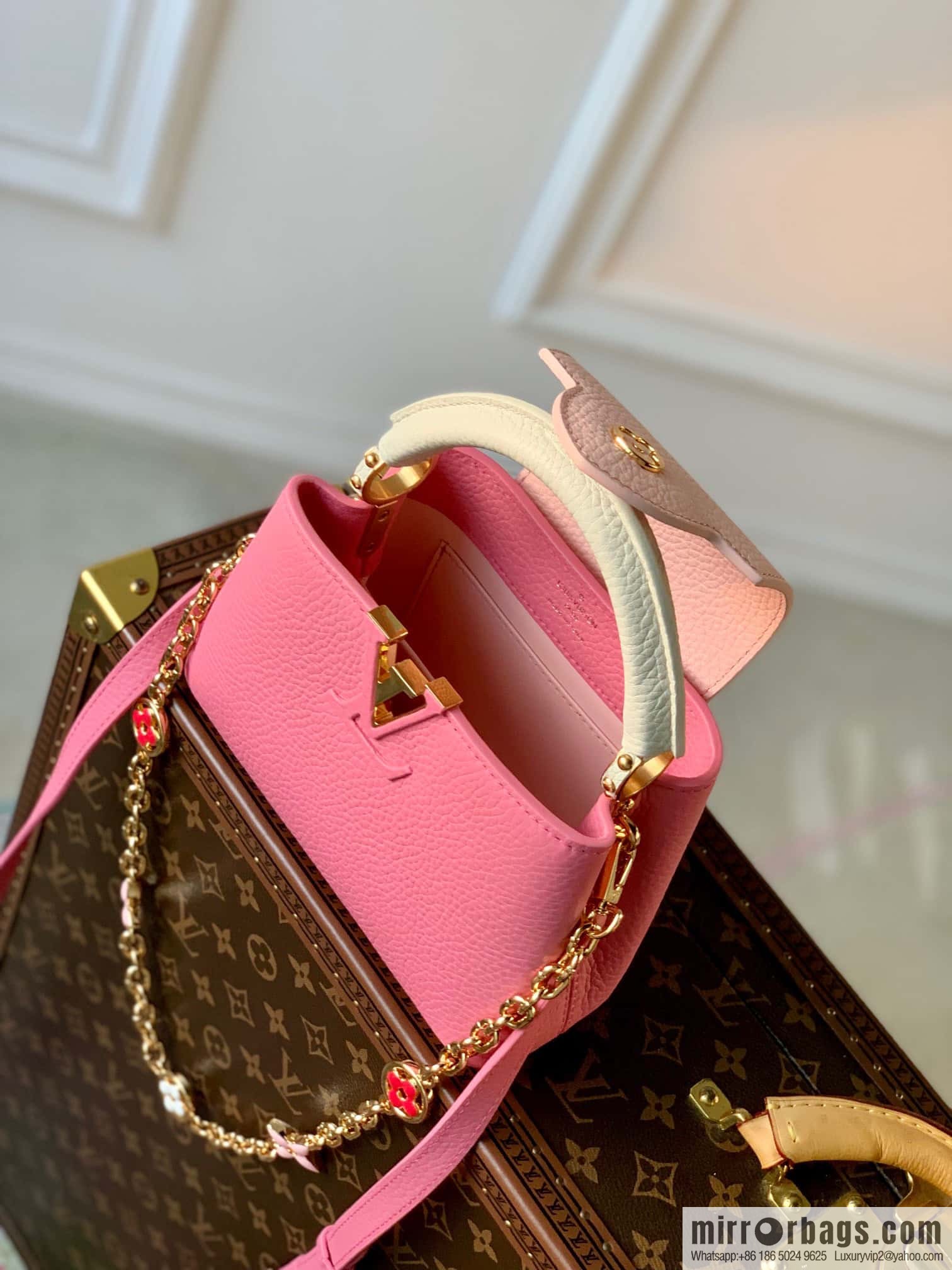 M22375 pink Capucines mini handbag