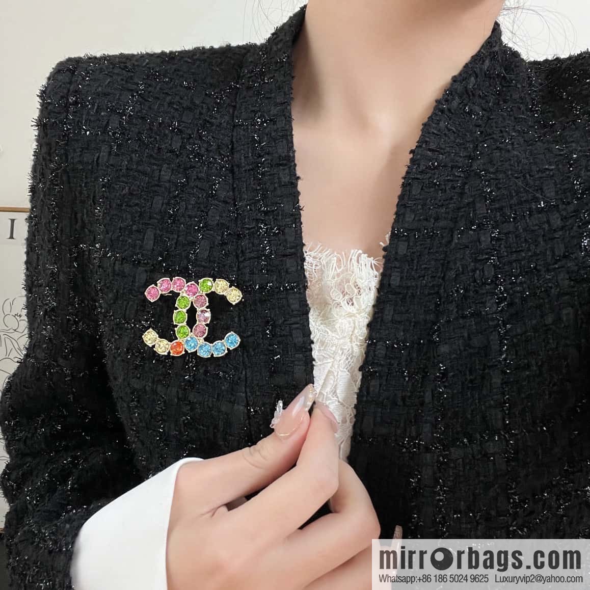 ☀️New ☑️ Chanel Double C Diamond Brooch ☀️