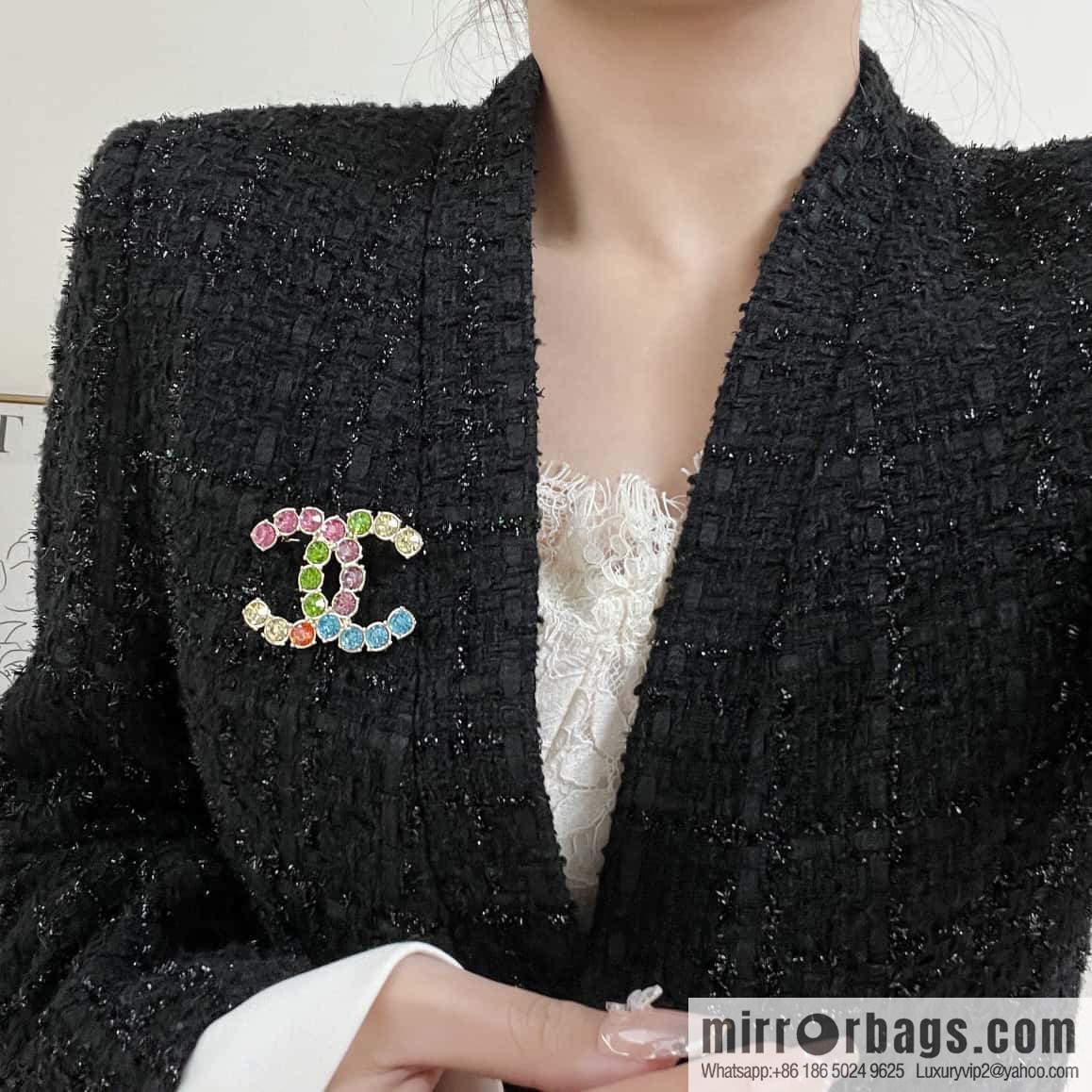 ☀️New ☑️ Chanel Double C Diamond Brooch ☀️