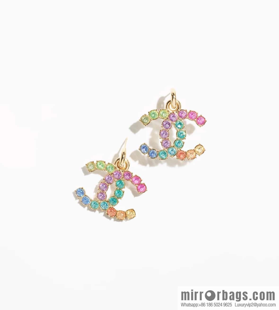 ☀️New ☑️ Chanel C2 double C diamond stud earrings ☀️