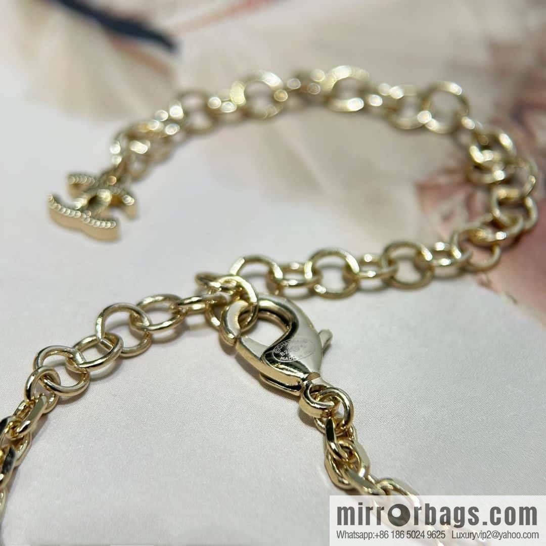 ☀️New ☑️ Chanel Double C Pentagram ⭐ Star Pearl Sweater Chain Necklace ☀️