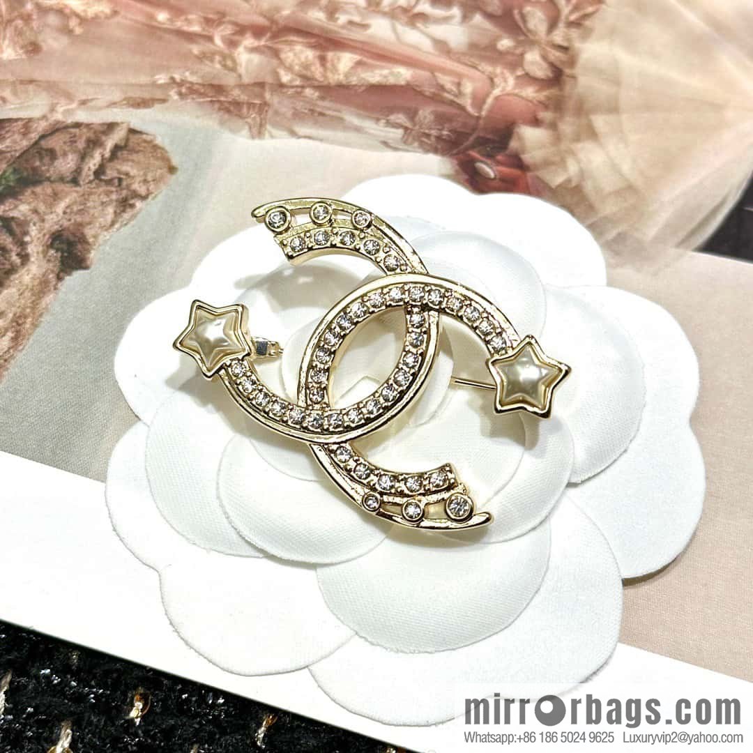 ☀️New ☑️ Chanel Double C Star ⭐ Pentagram Brooch ☀️
