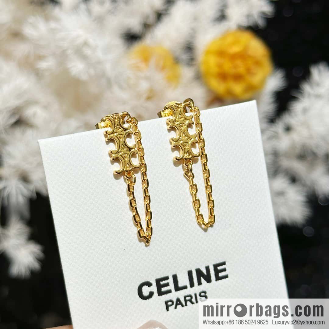 ☀️New ☑️ Celine tassel Arc de Triomphe stud earrings ☀️