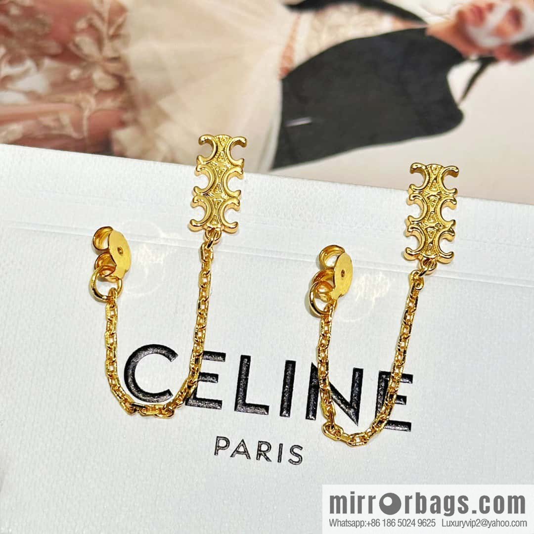 ☀️New ☑️ Celine tassel Arc de Triomphe stud earrings ☀️