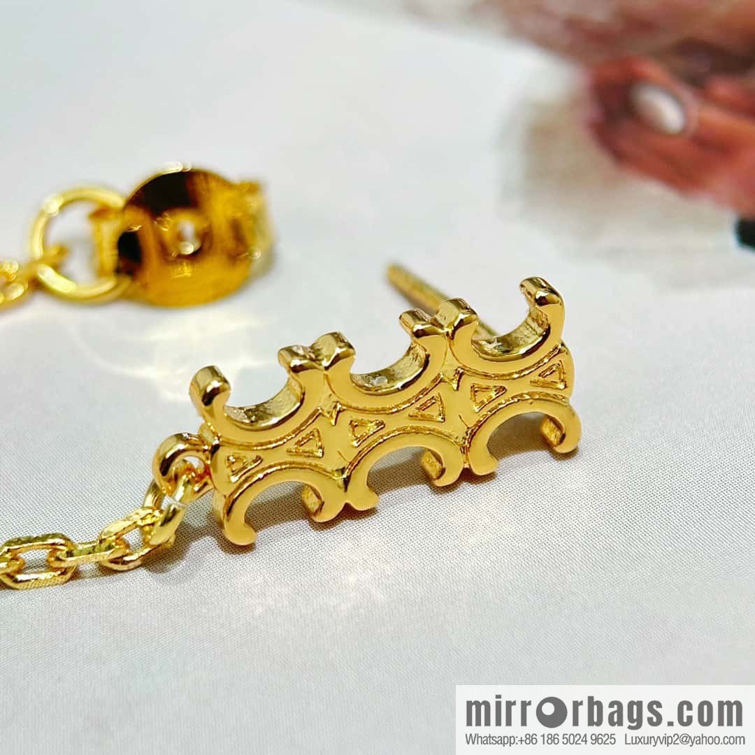 ☀️New ☑️ Celine tassel Arc de Triomphe stud earrings ☀️