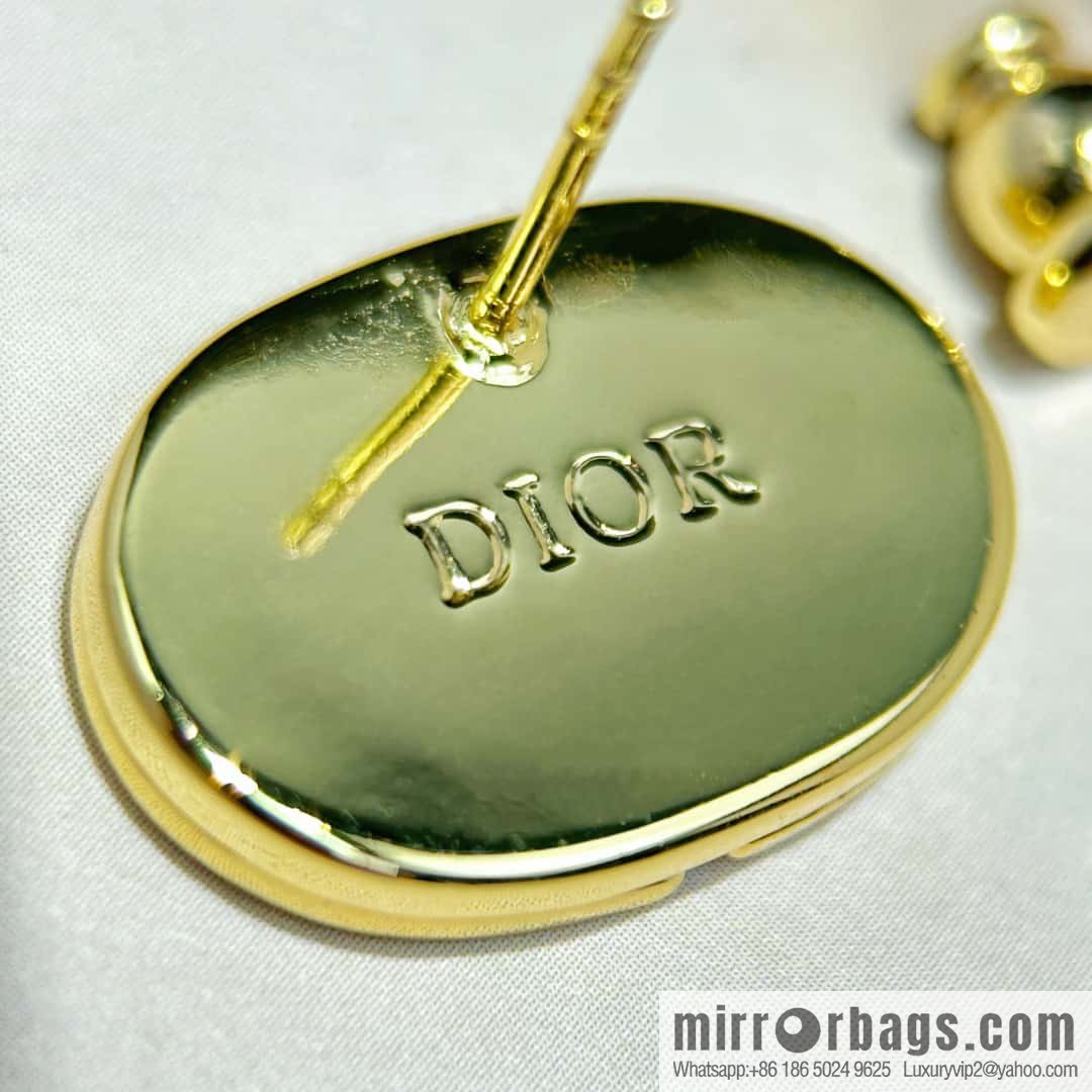 New ☑️ DIOR Dior gold CD earrings stud earrings