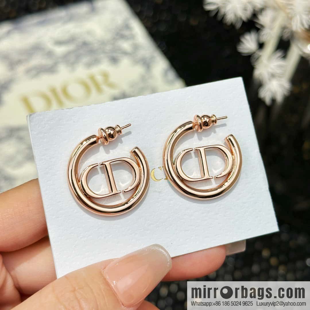 New ☑️ DIOR rose gold CD earrings stud earrings