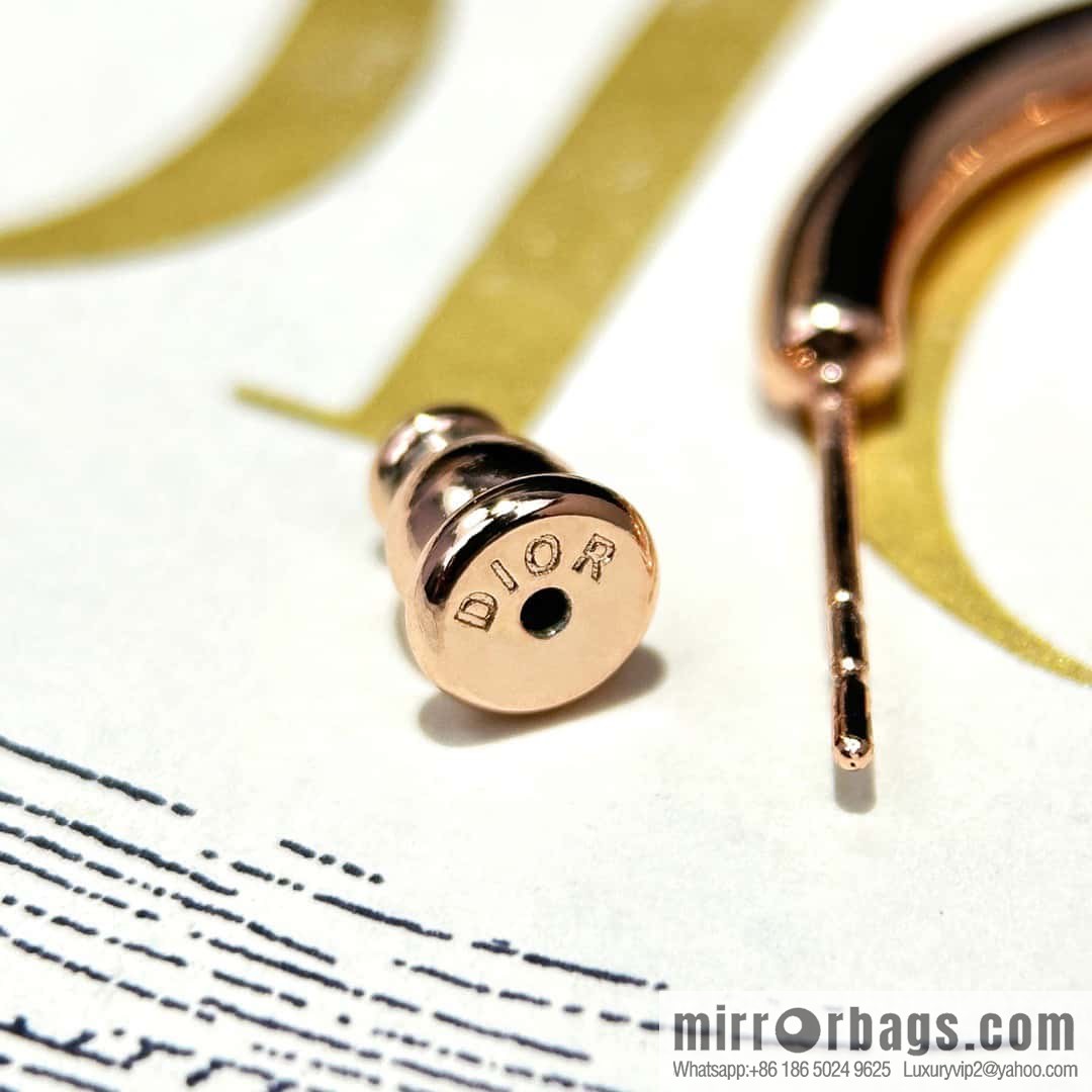 New ☑️ DIOR rose gold CD earrings stud earrings