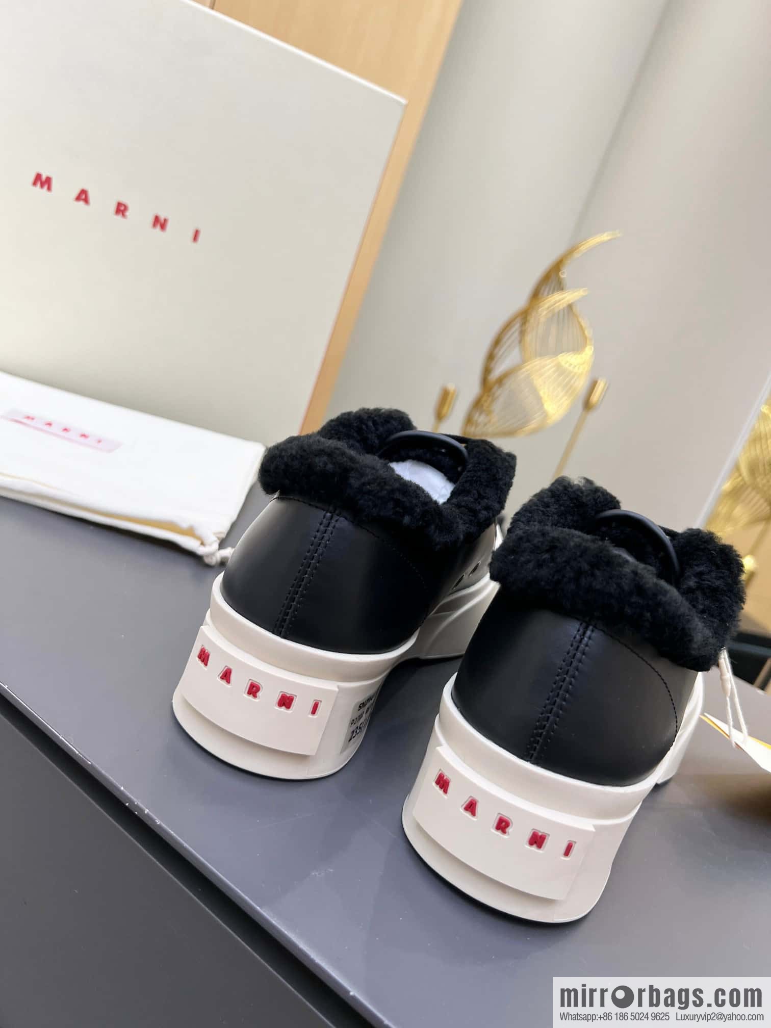 🐰🐰MARNI star with ❤️‍🔥 high version MARNI catwalk model flat shoes