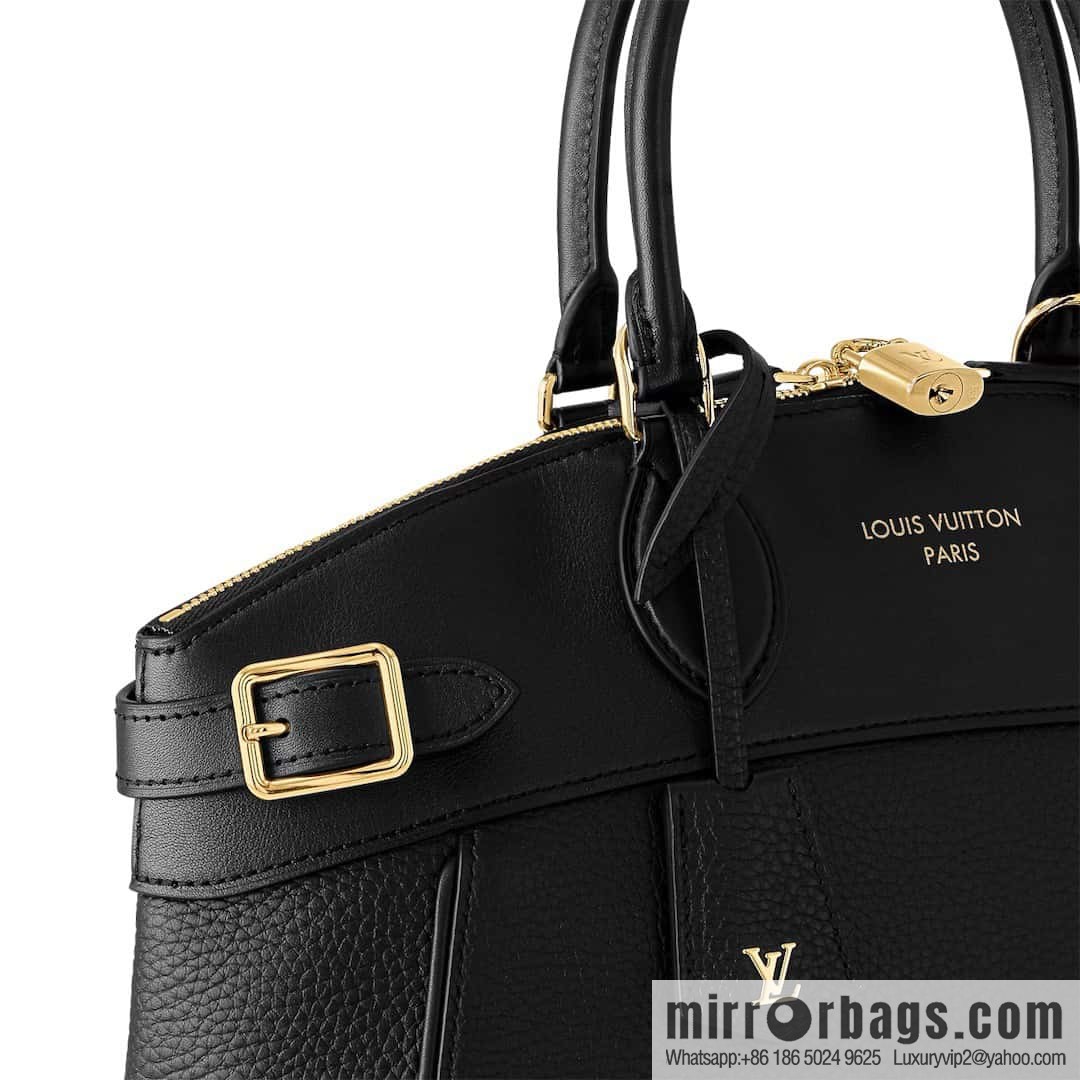 [Original order boutique] M22914 black full leather portable women's bag series Lock It MM handbag M22914 22925 22927 23061 Ays Lock It MM bag