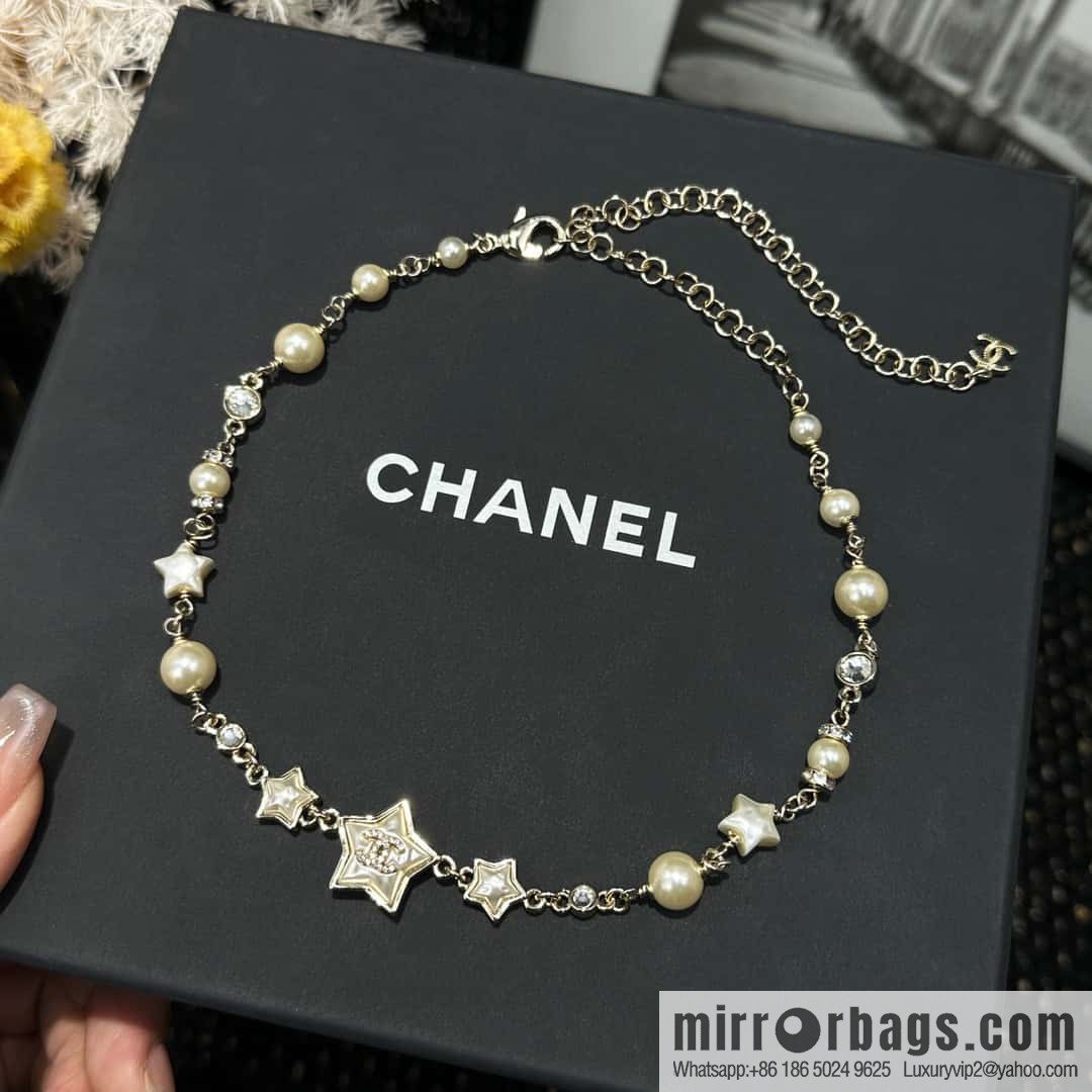 ☀️New ☑️ Chanel star ⭐ pentagram pearl necklace ☀️