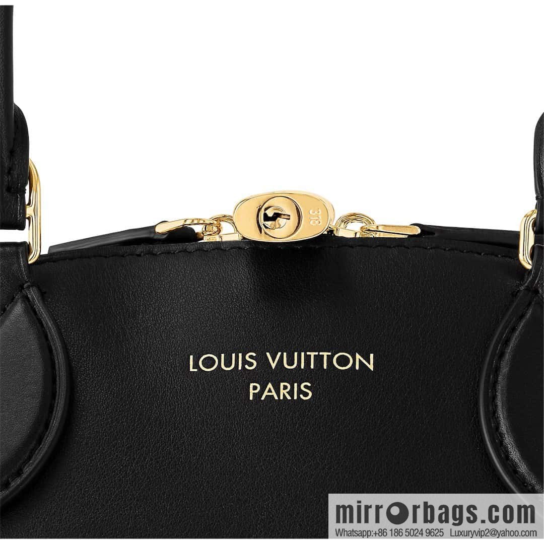 [Original order boutique] M22914 black full leather portable women's bag series Lock It MM handbag M22914 22925 22927 23061 Ays Lock It MM bag