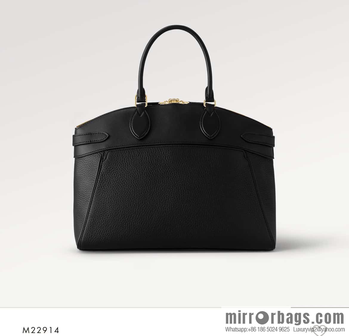 [Original order boutique] M22914 black full leather portable women's bag series Lock It MM handbag M22914 22925 22927 23061 Ays Lock It MM bag