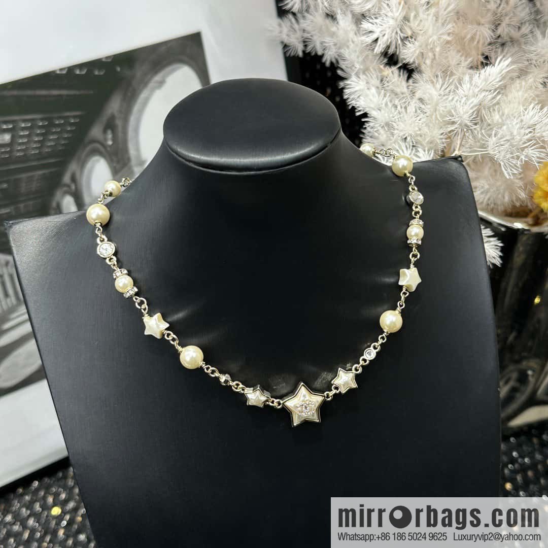 ☀️New ☑️ Chanel star ⭐ pentagram pearl necklace ☀️