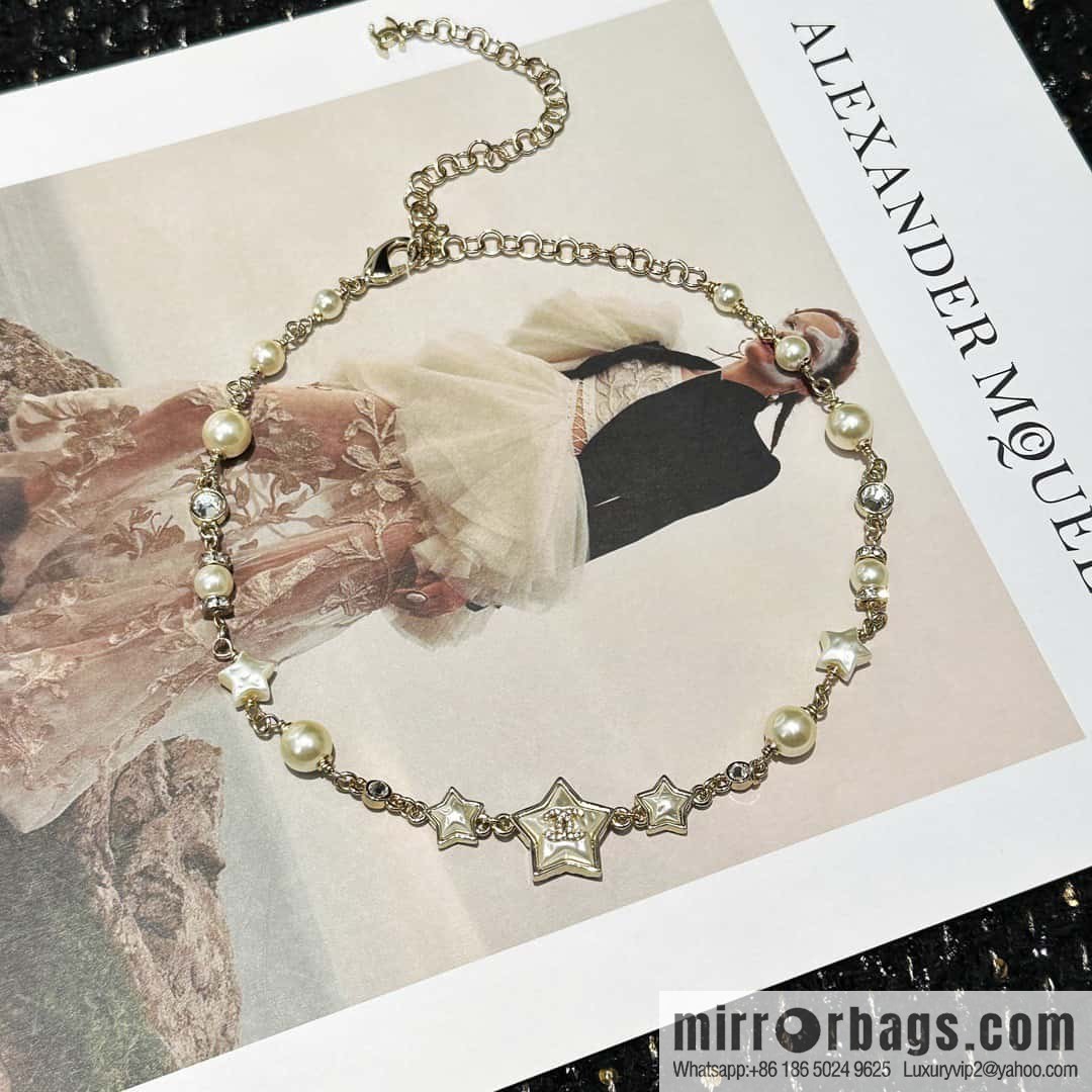 ☀️New ☑️ Chanel star ⭐ pentagram pearl necklace ☀️
