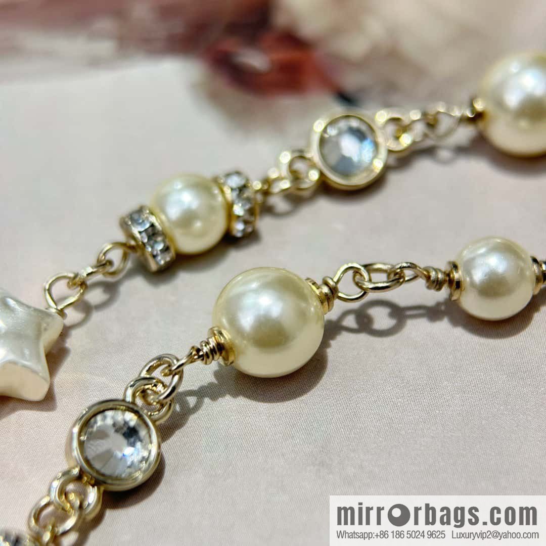 ☀️New ☑️ Chanel star ⭐ pentagram pearl necklace ☀️