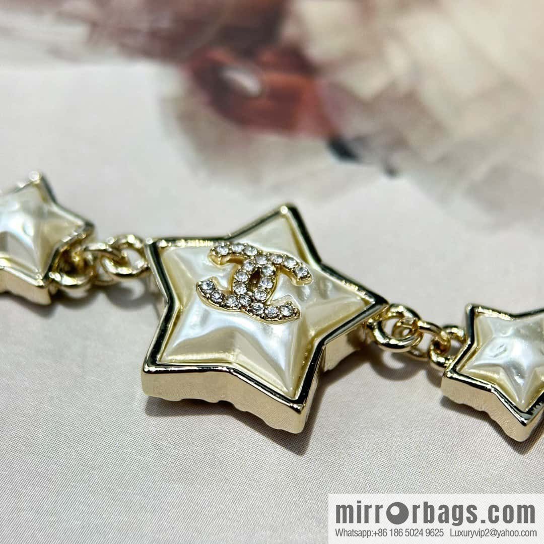 ☀️New ☑️ Chanel star ⭐ pentagram pearl necklace ☀️
