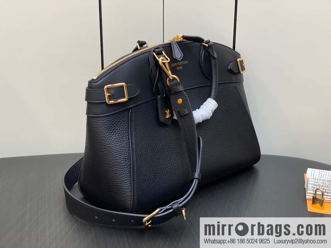 [Original order boutique] M22914 black full leather portable women's bag series Lock It MM handbag M22914 22925 22927 23061 Ays Lock It MM bag