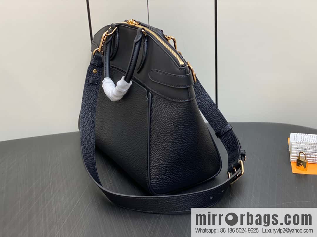 [Original order boutique] M22914 black full leather portable women's bag series Lock It MM handbag M22914 22925 22927 23061 Ays Lock It MM bag