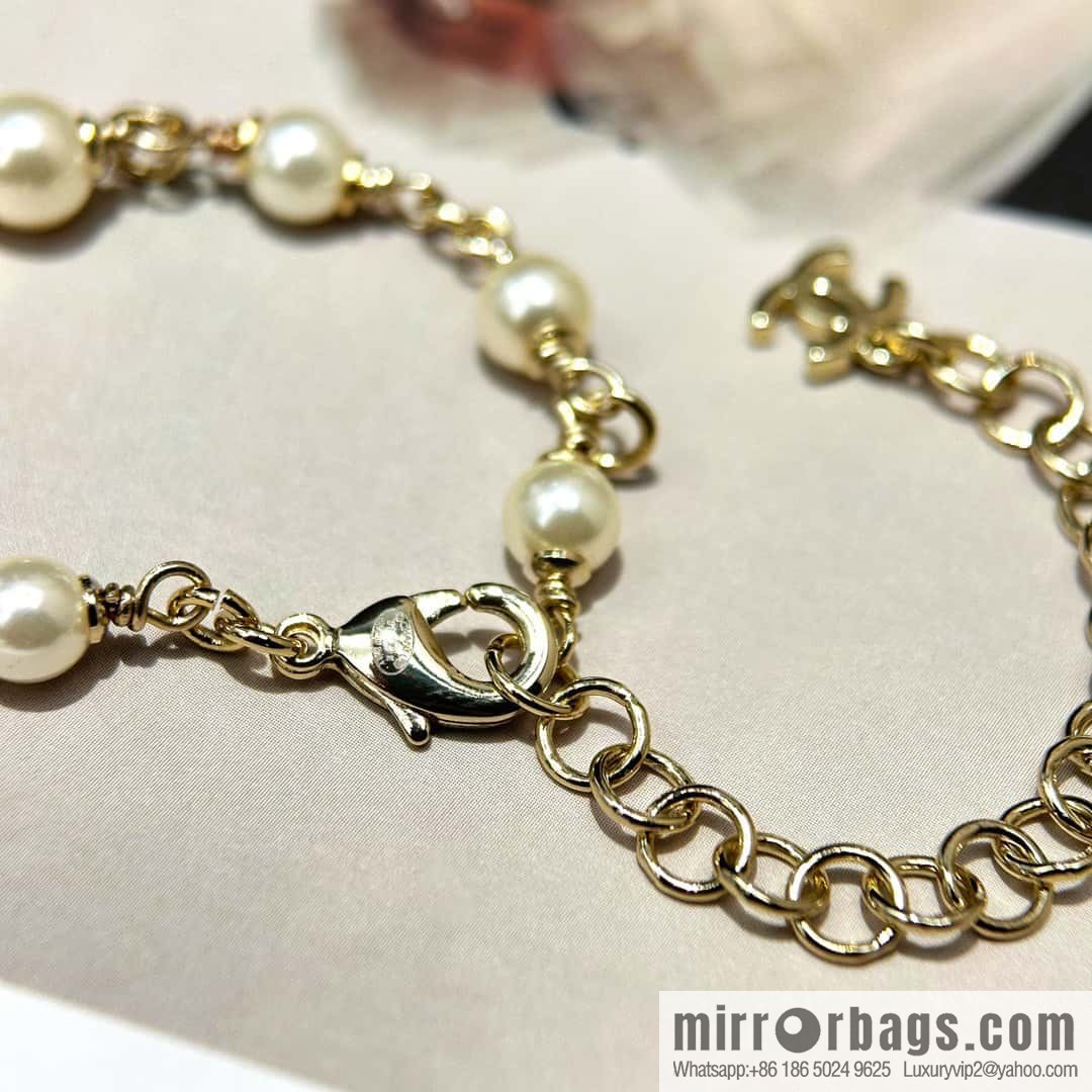 ☀️New ☑️ Chanel full diamond double C pearl coco necklace ☀️