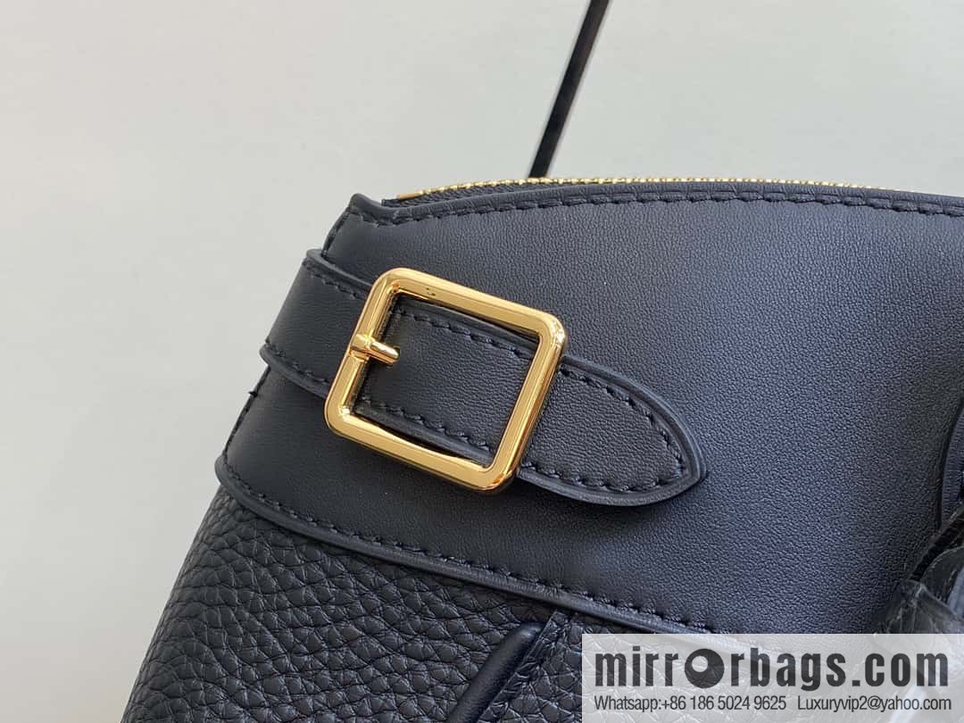 [Original order boutique] M22914 black full leather portable women's bag series Lock It MM handbag M22914 22925 22927 23061 Ays Lock It MM bag