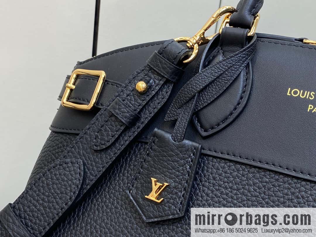 [Original order boutique] M22914 black full leather portable women's bag series Lock It MM handbag M22914 22925 22927 23061 Ays Lock It MM bag