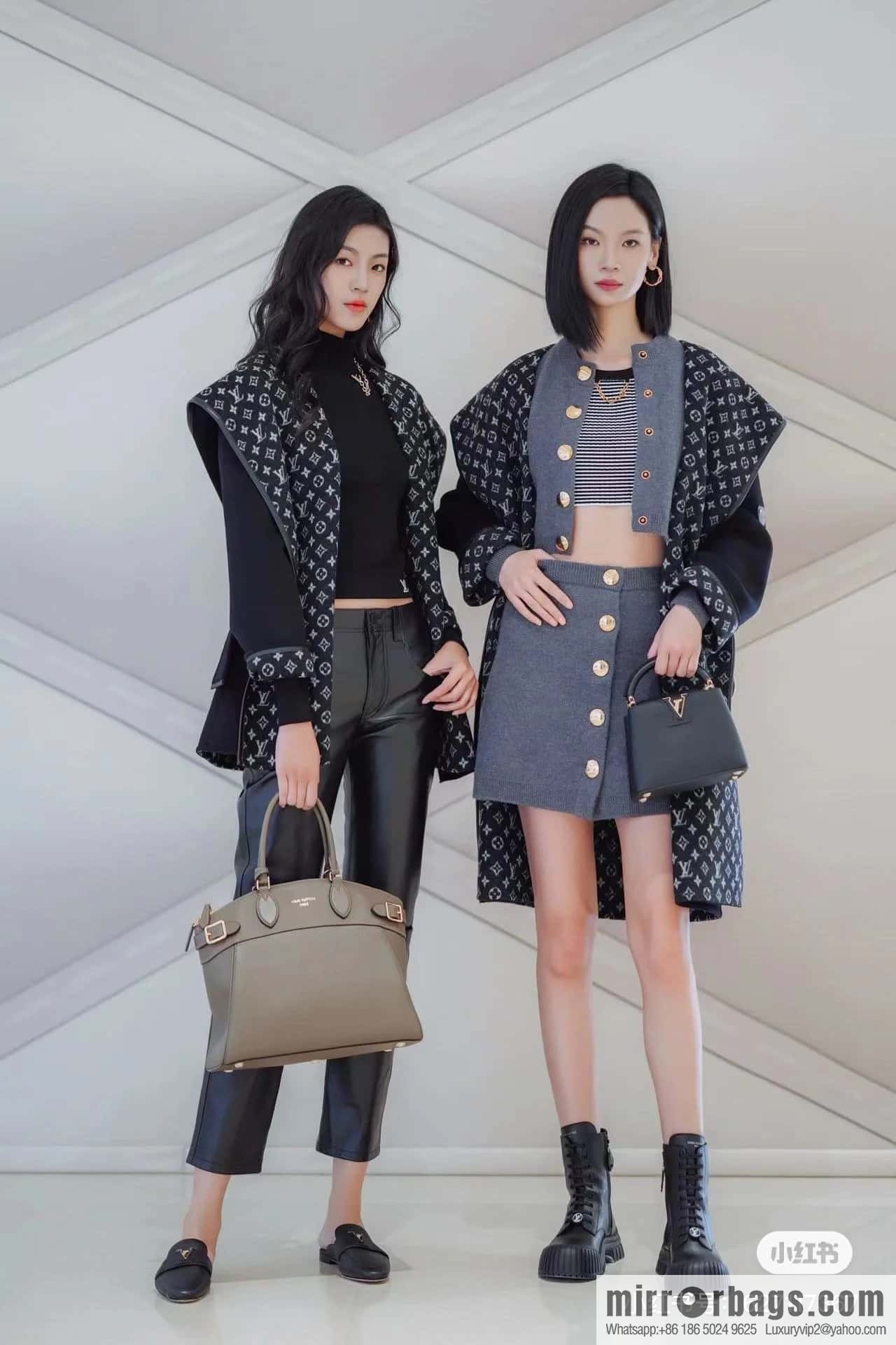 [Original order boutique] M22914 black full leather portable women's bag series Lock It MM handbag M22914 22925 22927 23061 Ays Lock It MM bag