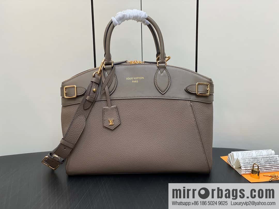 [Original order boutique] M22914 black full leather portable women's bag series Lock It MM handbag M22914 22925 22927 23061 Ays Lock It MM bag