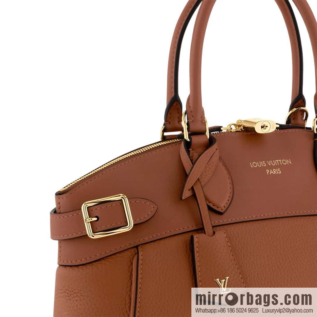 [Original order boutique] M22914 black full leather portable women's bag series Lock It MM handbag M22914 22925 22927 23061 Ays Lock It MM bag