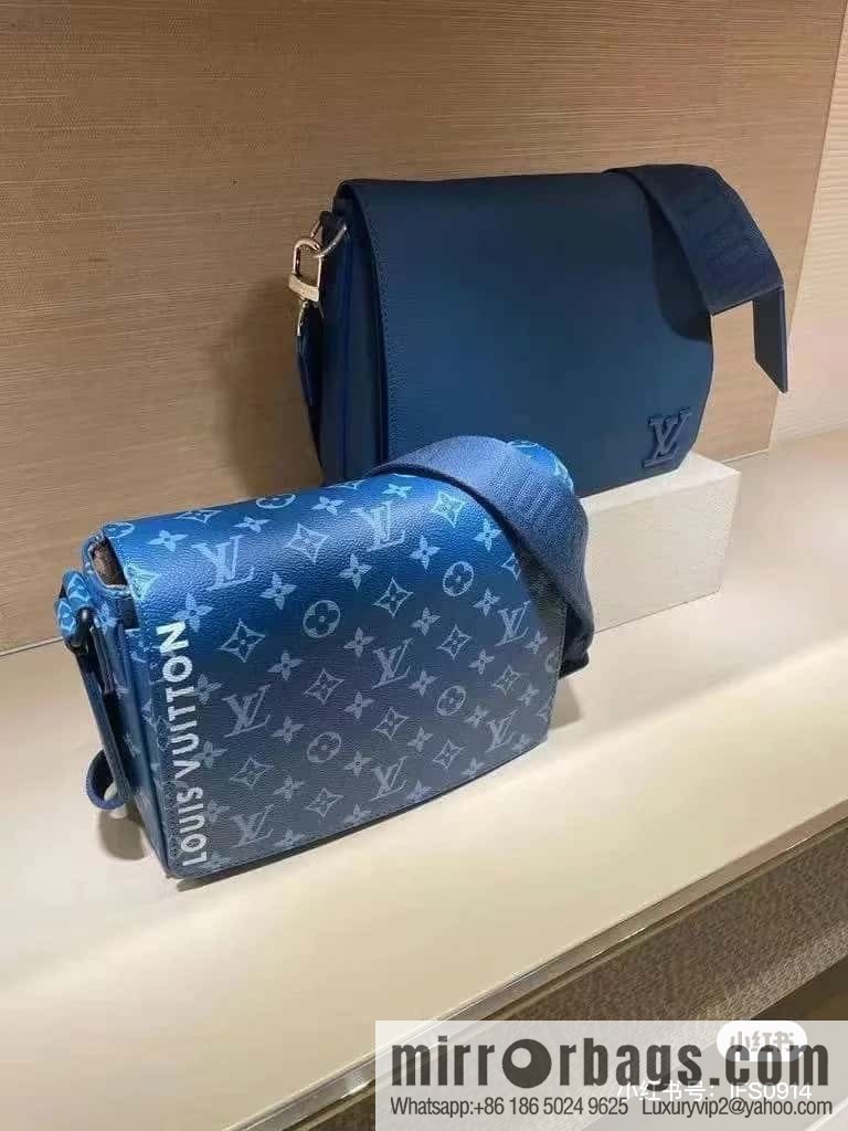 [Original order boutique] M23785 blue silk screen, men's bag messenger bag series District PM messenger bag