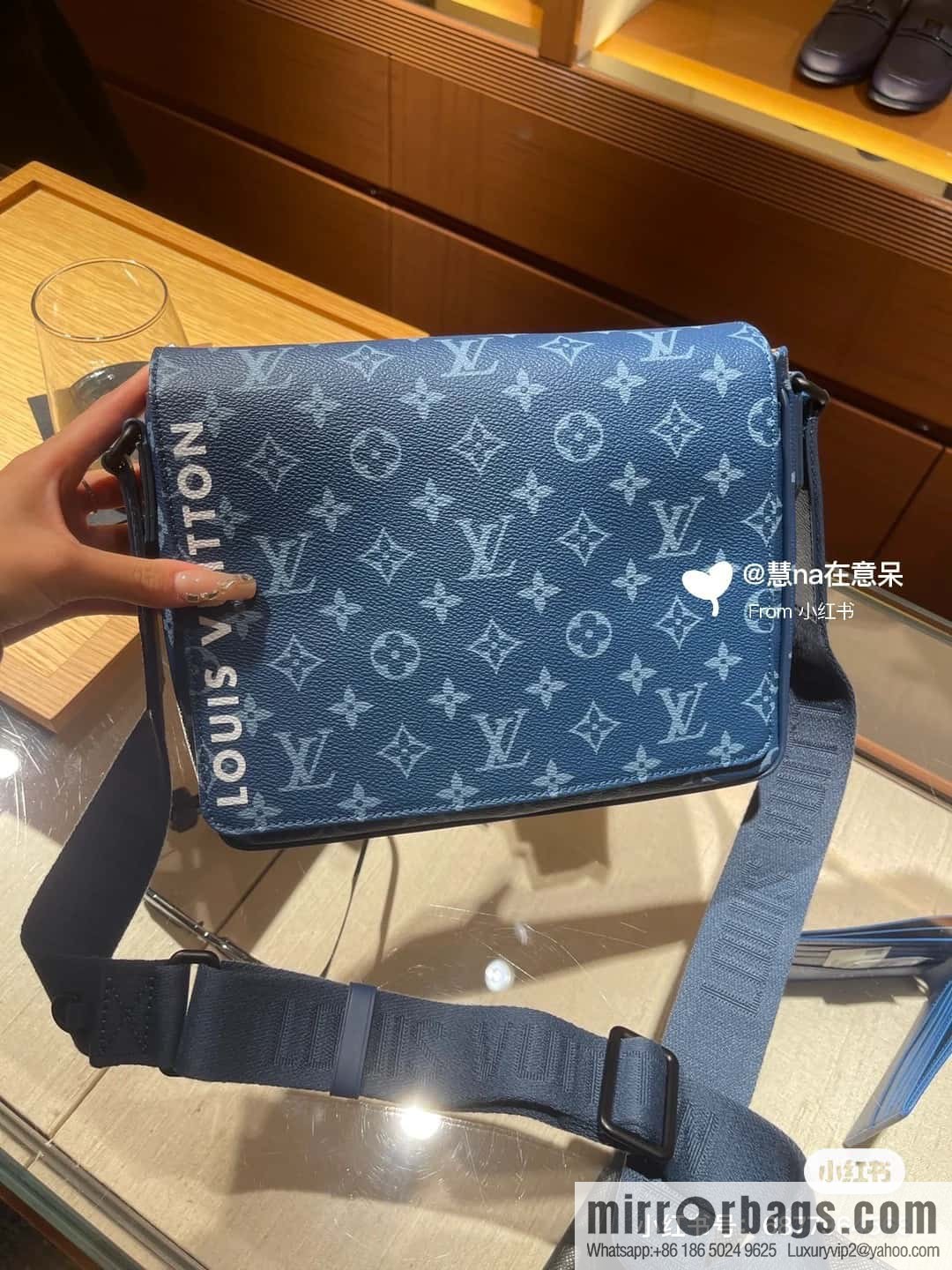 [Original order boutique] M23785 blue silk screen, men's bag messenger bag series District PM messenger bag