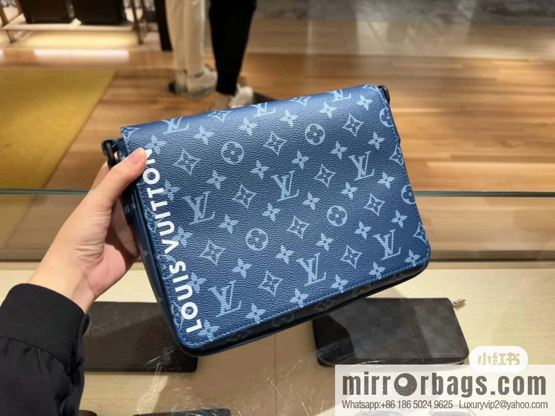 [Original order boutique] M23785 blue silk screen, men's bag messenger bag series District PM messenger bag