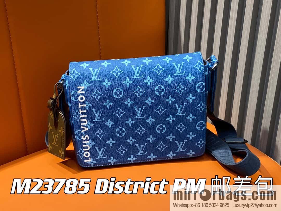 [Original order boutique] M23785 blue silk screen, men's bag messenger bag series District PM messenger bag