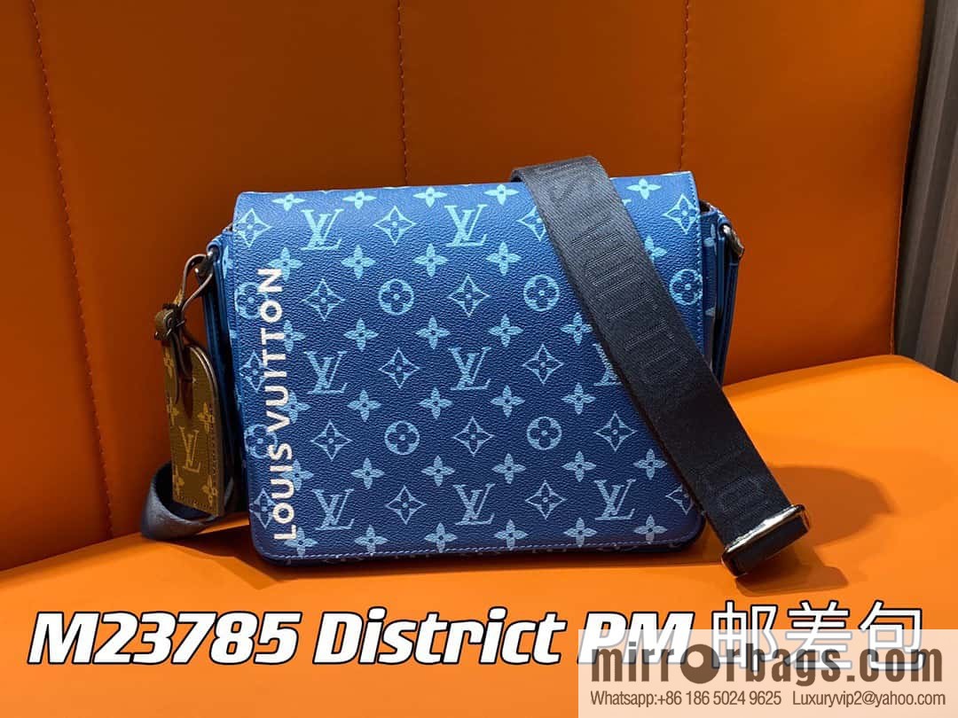 [Original order boutique] M23785 blue silk screen, men's bag messenger bag series District PM messenger bag